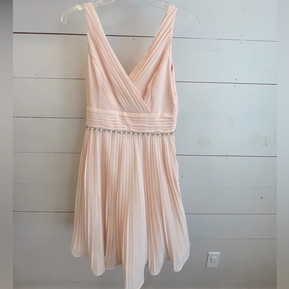 Light Peach Dream, Romantic Pleated Dress